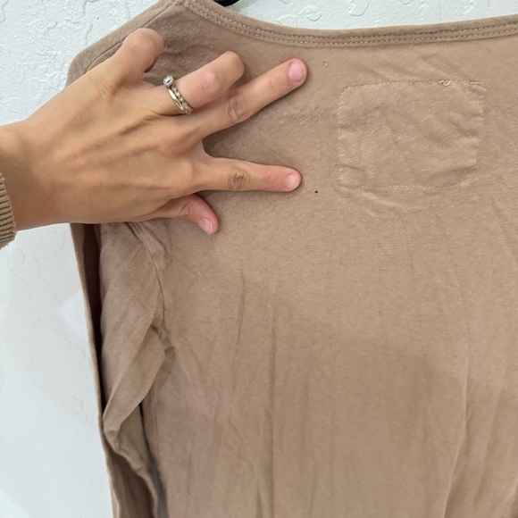 Frank & Eileen High Low Tee Lab Tan Tunic Long Sleeve Shirt Small - Picture 3 of 5